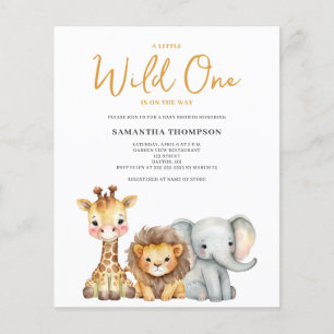 Budget Wild One Safari Baby Shower Invitation Flyer