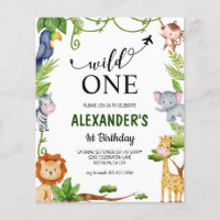 Budget Wild One Safari Jungle Animals Birthday