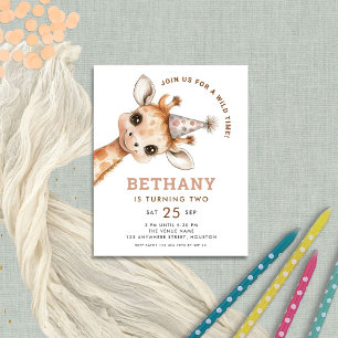 Budget Wild Time Cute Giraffe 2nd Birthday Party