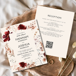 Budget Wildflower All in One Wedding Invitation