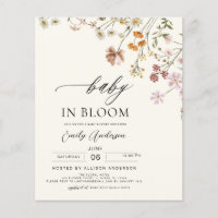 Budget Wildflower Baby in Bloom Invitation