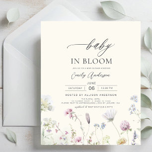 Budget Wildflower Baby in Bloom Invitation