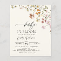 Budget Wildflower Baby in Bloom Invitation
