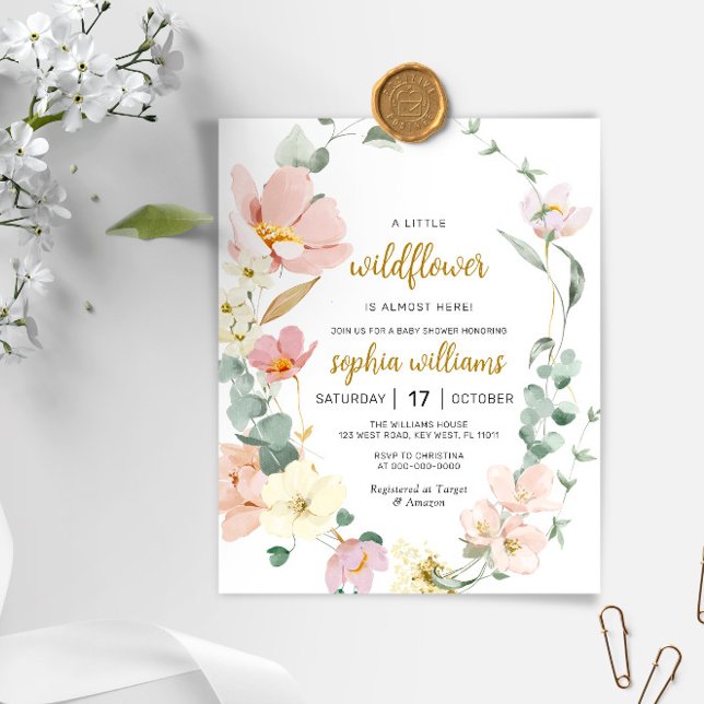 Budget Wildflower Baby Shower Invitation (Creator Uploaded)