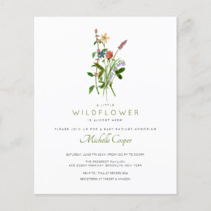 Budget Wildflower Baby Shower Invitation