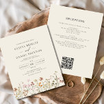 Budget Wildflower Beige All in One QR Code Wedding<br><div class="desc">Immerse your guests in the romance of nature with our Boho Wildflower Garden Wedding Invitation. Inspired by the beauty of untamed blooms, this invitation captures the essence of a free-spirited celebration. The enchanting design features delicate wildflowers dancing amidst lush greenery, setting the perfect tone for your garden wedding. The boho-chic...</div>