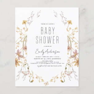 Budget Wildflower Boho Baby Shower Elegant Modern