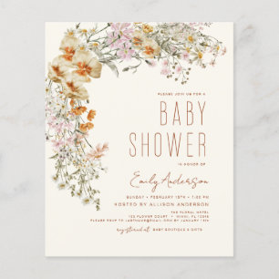 Budget Wildflower Boho Baby Shower Terracotta