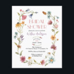 Budget Wildflower Boho Bridal Shower Invitation Flyer<br><div class="desc">This design features a delicate wreath bouquet of hand painted wildflowers and greenery along with a lovely combination of modern and rustic fonts. See the entire collection for more matching items!</div>