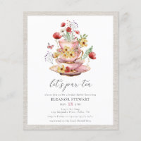 Budget Wildflower Bridal Tea Shower Invitation