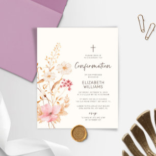 Budget Wildflower Garden Confirmation Invitation