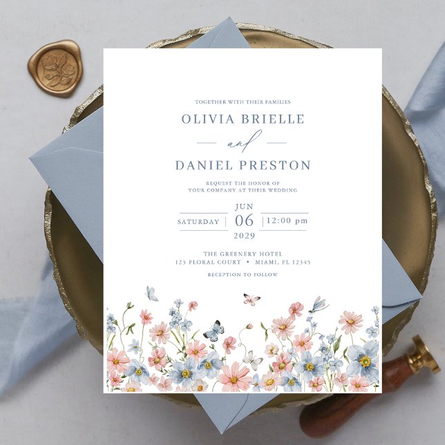 Budget Wildflower Garden Wedding Invitation (Creator Uploaded)