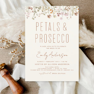 Budget Wildflower Petals & Prosecco Bridal Shower Flyer