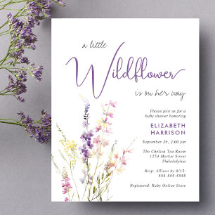 Budget Wildflower Watercolor Baby Shower Invite