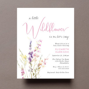 Budget Wildflower Watercolor Baby Shower Invite