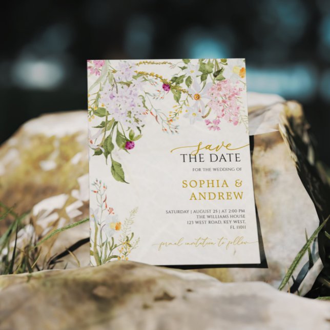 Budget Wildflower Wedding Save the Date Invitation (Creator Uploaded)