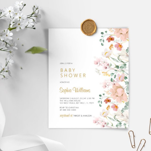 Budget Wildflowers Baby Shower Invitation (Creator Uploaded)
