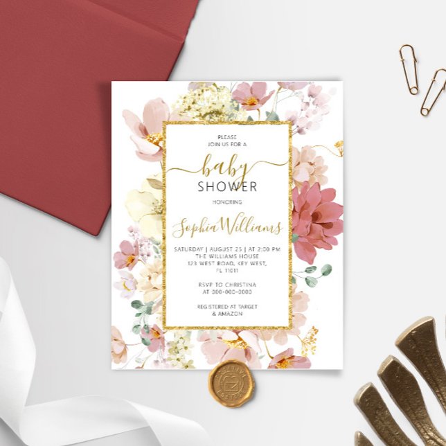 Budget Wildflowers Gentle Baby Shower Invitation (Creator Uploaded)