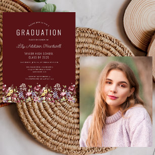 Budget Wildflowers Photo Burgundy Grad Party