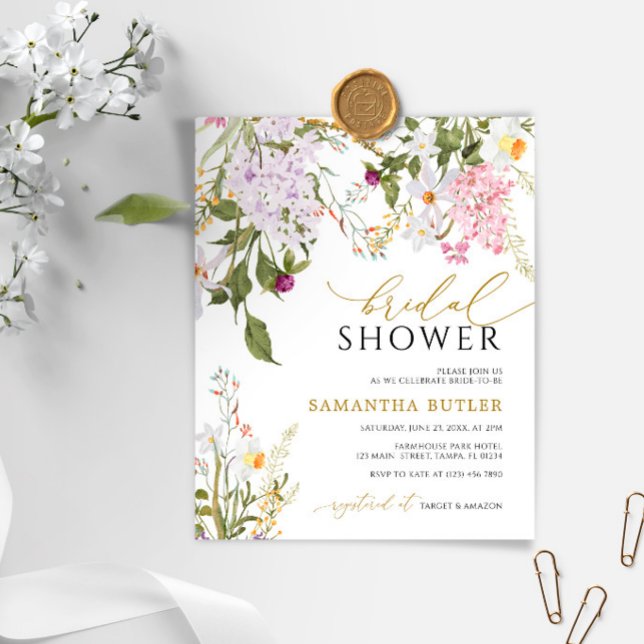 BUDGET Wilflowers Bridal Shower Invitation (Creator Uploaded)