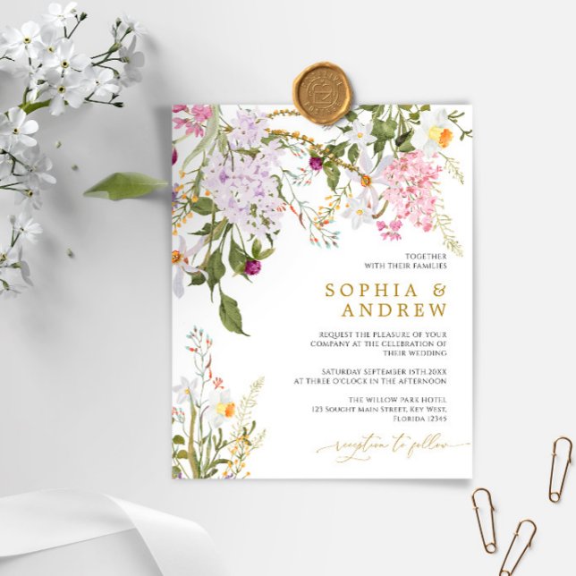 Budget Wilflowers Wedding Invitation (Creator Uploaded)