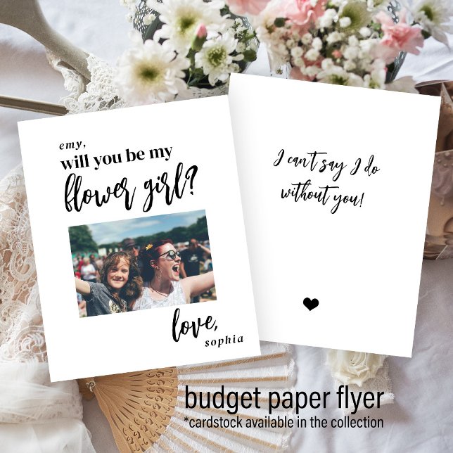 Budget will you be my flower girl photo proposal flyer (Creator Uploaded)