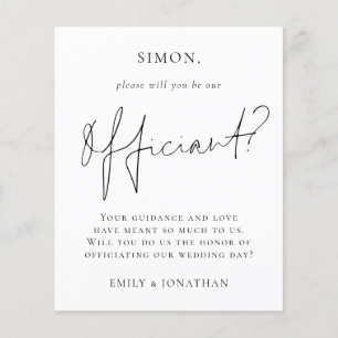 Budget Will you be our officiant proposal card