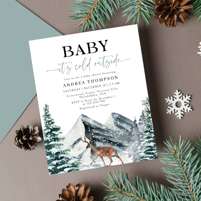Budget Winter Baby It's Cold Outside Baby Shower Flyer (Creator Uploaded)