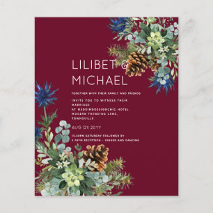 BUDGET  Winter Blue Thistle Wedding Flyer