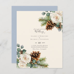 BUDGET Winter Eucalyptus Pine Cones Wedding