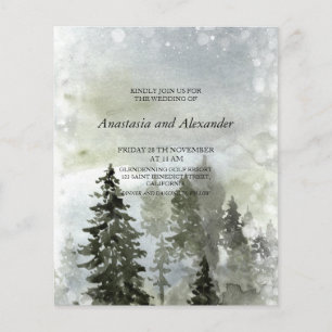 Budget/WINTER/Forest- Wedding Invitation. Flyer