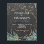 Budget winter nature chalkboard wedding invitation flyer<br><div class="desc">Elegant winter wedding stylish BUDGET affordable invitation FLYER template on dark grey charcoal chalkboard featuring modern winter branches and pine boughs wreath and natural green watercolor splashes. The invitation is suitable for rustic elegant trendy winter night countryside, mountain resort or Christmas weddings. PLEASE READ THIS BEFORE PURCHASING! This is a...</div>