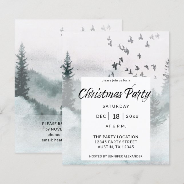 Budget Winter Tree Rustic Christmas Party (Front/Back)