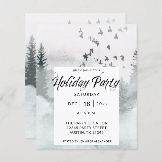 Budget Winter Tree Rustic Holiday Party (Front/Back)