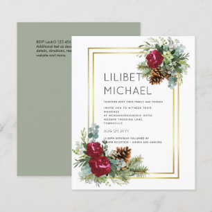 BUDGET  Winter Wedding Burgundy Roses Eucalyptus