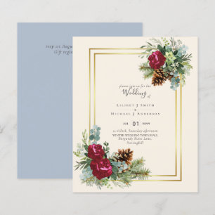 BUDGET  Winter Wedding Burgundy Roses Eucalyptus