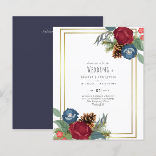BUDGET  Winter Wedding Burgundy Teal Blue Modern