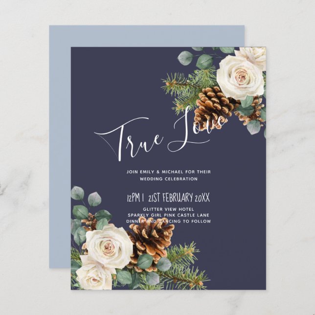BUDGET Winter Wedding Eucalyptus Greenery Roses (Front/Back)