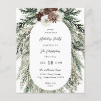 Budget Winter White Floral & Pine Tree Christmas