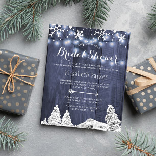 Budget winter wonderland bridal shower invitation