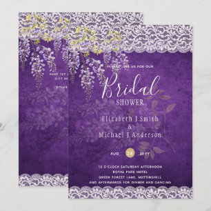 BUDGET Wisteria Floral Lace BRIDAL SHOWER INVITE