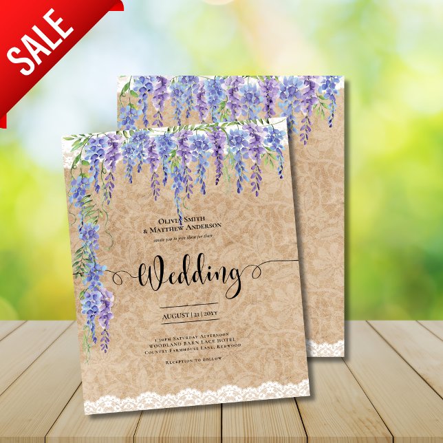 Budget Wisteria Floral Wedding Rustic Kraft Lace (Creator Uploaded)