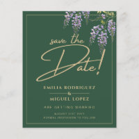 BUDGET WISTERIA Gold Green SAVE THE DATE