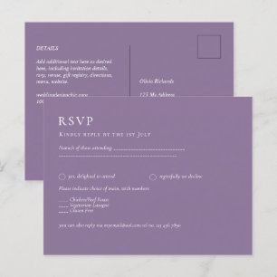 Budget Wisteria Purple Wedding Simple Monochrom Postcard