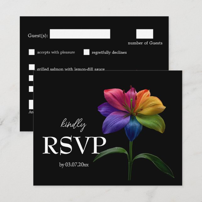 🌈 Budget With Menu RSVP Technicolor Love  (Front/Back)