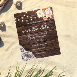 Budget Wood, Lace Lights Pink Floral Save the Date Flyer<br><div class="desc">******* MATTE PAPER IS THIN. UPGRADE FOR A THICKER PAPER. NO ENVELOPES INCLUDED. FOR CARD STOCK, THICKER CARDS, CHECK OUT THE LINK BELOW. CARD STOCK, THICKER CARDS HAVE AN OPTION FOR ENVELOPES OR INCLUDES THEM******** No envelopes, paper flyer version. Save money on formal invitations with this paper invitation. Get your...</div>