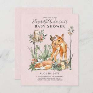 BUDGET Woodland Animals Baby Boy Girl Shower INVs