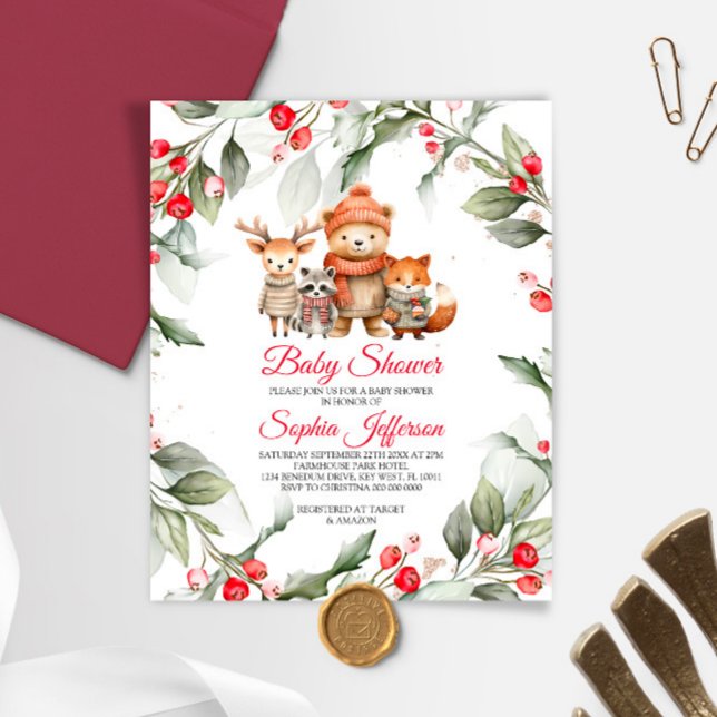 Budget Woodland Animals Baby Shower Invitation (Creator Uploaded)