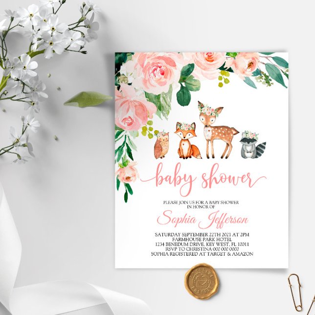Budget Woodland Animals Baby Shower Invitation (Creator Uploaded)