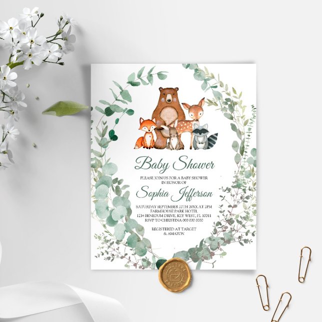 Budget Woodland Animals Baby Shower Invitation (Creator Uploaded)